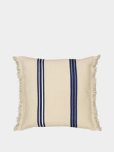 Libeco The Indigo Stripe White and Blue Linen Cushion