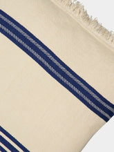 Libeco The Indigo Stripe White and Blue Linen Cushion