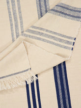 Libeco The Indigo Stripe Linen White and Blue Tablecloth