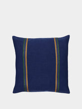 Libeco Max Blue Green and Brown Linen Cushion