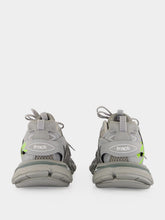 Balenciaga Grey and Neon Yellow Track Signature Sneakers