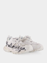 Balenciaga White Track Signature Logo Sneakers