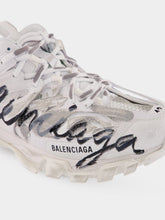 Balenciaga White Track Signature Logo Sneakers