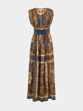 Zimmermann Dark Blue Paisley Mahon Silk Maxi Dress