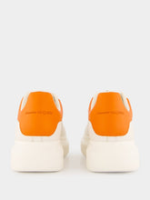 Alexander McQueen White and Orange Oversized Sneakers