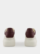 Alexander McQueen Off White and Bordeaux Oversized Sneakers