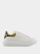 Alexander McQueen White Oversized Sneakers with Snake Print