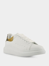 Alexander McQueen White Oversized Sneakers with Snake Print