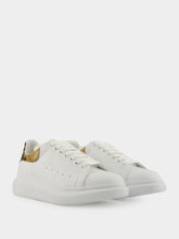 Alexander McQueen White Oversized Sneakers with Snake Print