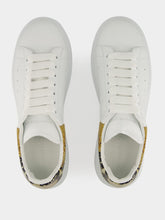 Alexander McQueen White Oversized Sneakers with Snake Print