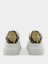 Alexander McQueen White Oversized Sneakers with Snake Print