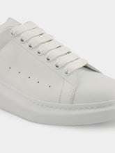 Alexander McQueen White Oversized Sneakers with Snake Print