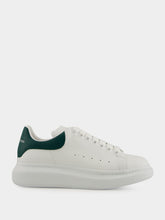 Alexander McQueen White Oversized Sneakers with Phthalo Green Detail
