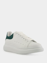 Alexander McQueen White Oversized Sneakers with Phthalo Green Detail