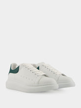 Alexander McQueen White Oversized Sneakers with Phthalo Green Detail
