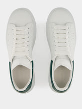 Alexander McQueen White Oversized Sneakers with Phthalo Green Detail