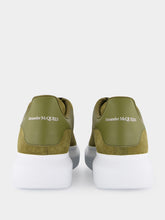 Alexander McQueen Olive Green Oversized Suede Sneakers