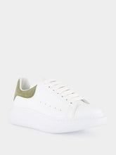 McQueen White and Olive Green Oversized Sneakers