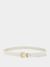 Saint Laurent Blanc Vintage Cassandre Thin Leather Belt