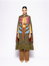 Paula Saphire Duffel Bag Embroidered Knitted Cape