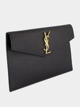 Saint Laurent Black Uptown Grain Leather Clutch