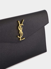 Saint Laurent Black Uptown Grain Leather Clutch