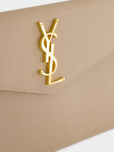 Saint Laurent Dark Beige Uptown Pouch in Grain de Poudre Leather