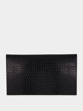 Saint Laurent Crocodile-Embossed Leather Uptown Pouch
