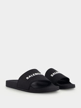 Balenciaga Logo Rubber Black Pool Slides