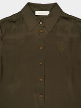 Zimmermann Olive Hypnotic Satin Shirt