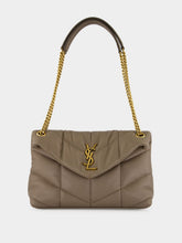 Saint Laurent LouLou Puffer Small Light Taupe Lambskin Bag
