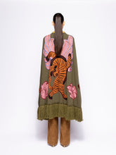 Paula Saphire Duffel Bag Embroidered Knitted Cape