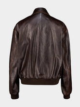 Prada Brown Leather Bomber Jacket