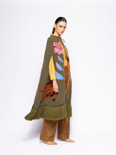 Paula Saphire Duffel Bag Embroidered Knitted Cape