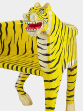 Chehoma Yellow Sculpted Tiger Mango Wood Right Armchair