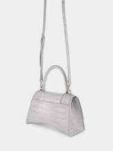 Balenciaga Grey Crocodile Calfksin Hourglass Small Handbag