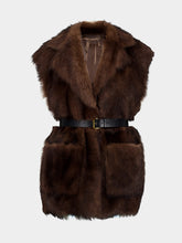 Prada Chocolate Brown Fur Gilet