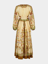 Zimmermann Cream Khaki Indra Cotton Silk Maxi Dress