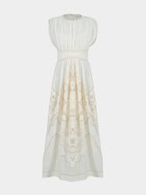Zimmermann Daylight Waisted Linen Maxi Dress in Cream