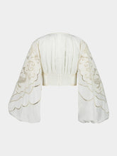 Zimmermann Daylight Embroidered Linen Bodice in Cream