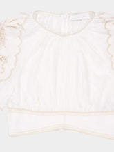 Zimmermann Daylight Embroidered Linen Bodice in Cream