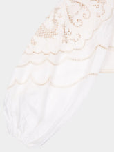 Zimmermann Daylight Embroidered Linen Bodice in Cream