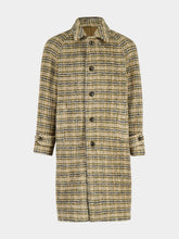Piacenza 1733 Beige Checked Wool-Silk Coat