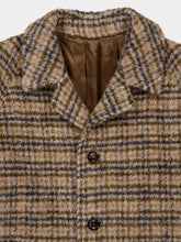 Piacenza 1733 Beige Checked Wool-Silk Coat