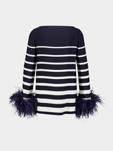 Valentino Garavani Striped Blouse with Feathers