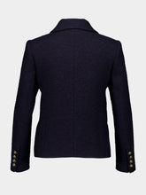Valentino Garavani Navy Single-Breasted Tweed Jacket
