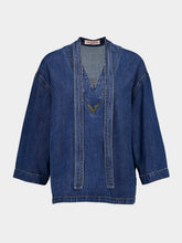 Valentino Garavani Medium Blue Denim Kaftan