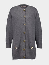 Valentino Garavani Dark Grey Wool Cardigan