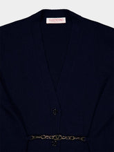 Valentino Garavani Virgin Wool Cardigan with VLogo Chain