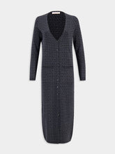 Valentino Garavani Black V-Neck Toile Iconographe Virgin Wool Cardigan Dress